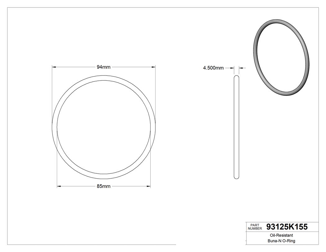 Technical drawing - 93125K155